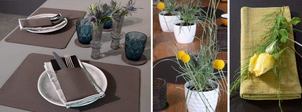 Blumendeko für den Tisch gestalten, DIY-Blumendeko, Wunschleder
