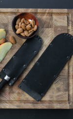 Klingenschutz für Messer | Echtleder | Messerscheide | schwarz, | Wunschleder