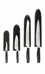 Klingenschutz für schmale Messer | Echtleder | Messerscheide | schwarz, | Wunschleder