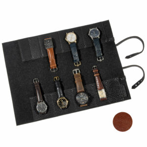 Uhrentasche Leder, Uhrenrolltasche Rindleder, Uhrenetui Leder | Wunschleder