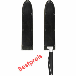 Klingenschutz für schmale Messer | Echtleder | Messerscheide | schwarz, | Wunschleder