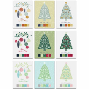 Weihnachtliche Postkarten | Weihnachtskarten Set | Designkarten Weihnachten | | Wunschleder