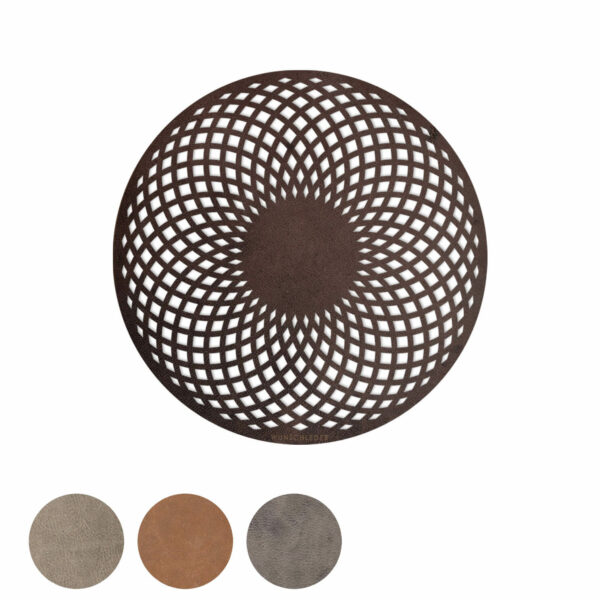 Lederuntersetzer Bio-Leder rund | Flaschen Untersetzer Lasercut | Lederuntersetzer Karaffen | Wunschleder