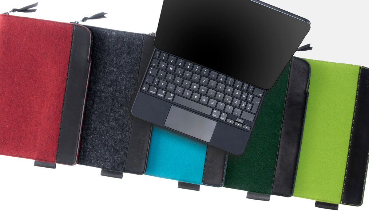 Handgefertigte Filzhülle für dein Tablet