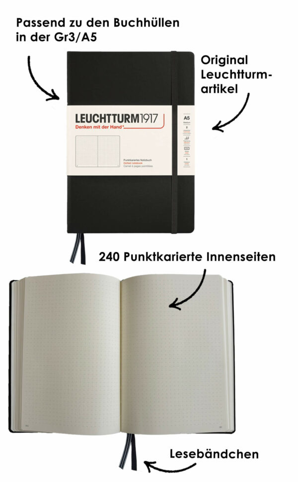 Leuchtturm Notizbuch A5 |gepunktetes Notizbuch |