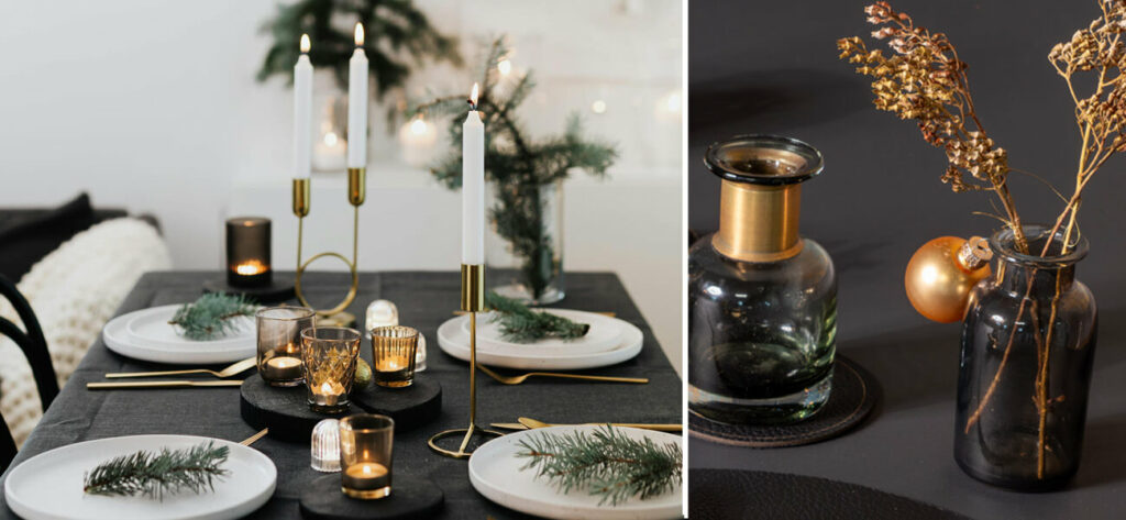 Esszimmer Deko Ideen im Barock-Stil mit verschnörkelten Ornamenten, weißen Tischsets und luxuriösen Akzenten, Wunschleder