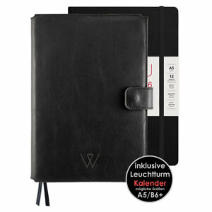 Lederhülle + Wochenkalender |Kalender mit Ledereinband| Personalisierbare Lederhülle mit Buchkalende