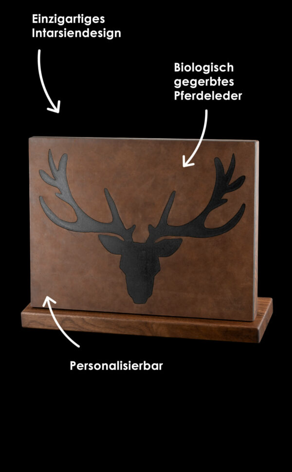 Messerblock Holz Leder |magnetischer Messerblock| Messerhalter magnetisch