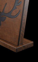 Messerblock Holz Leder |magnetischer Messerblock| Messerhalter magnetisch