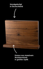 Messerblock Holz Leder |magnetischer Messerblock| Messerhalter magnetisch