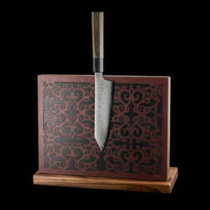 Messerblock Holz Leder |magnetischer Messerblock| Messerhalter magnetisch