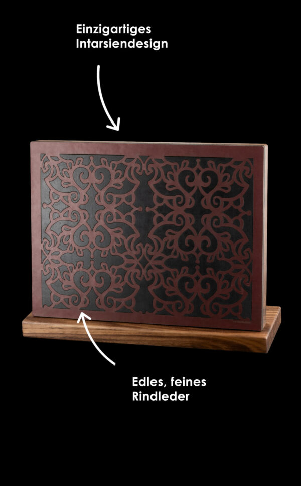 Messerblock Holz Leder |magnetischer Messerblock| Messerhalter magnetisch