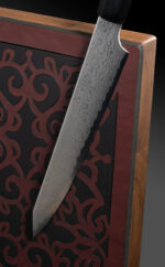 Messerblock Holz Leder |magnetischer Messerblock| Messerhalter magnetisch