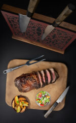 Messerblock Holz Leder |magnetischer Messerblock| Messerhalter magnetisch