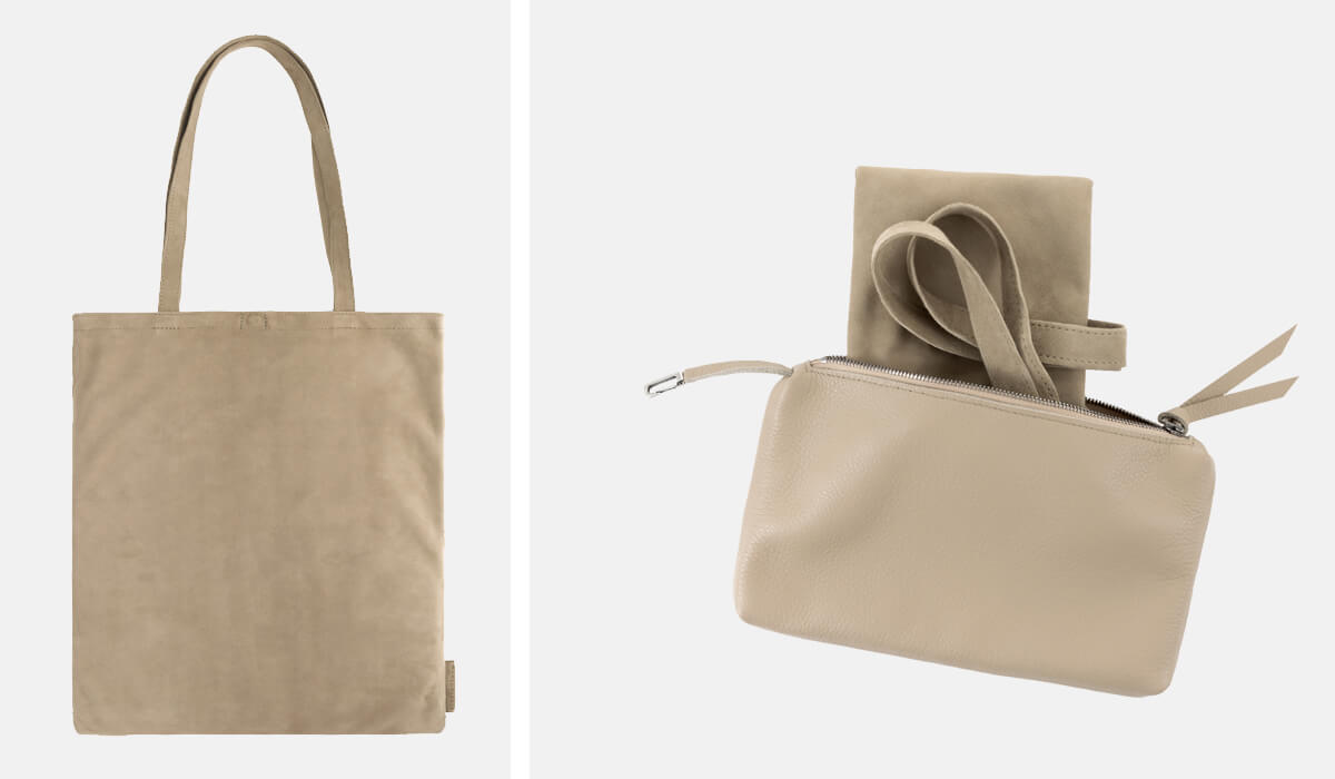 Einkaufsbeutel aus Veloursleder