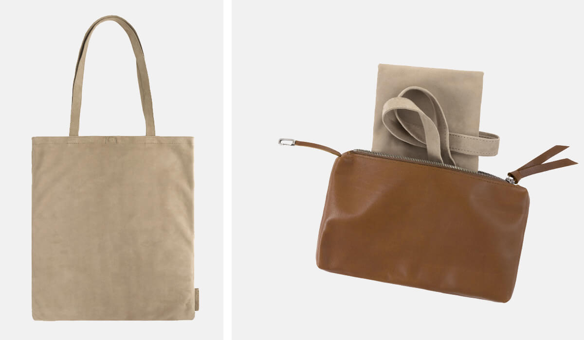 Einkaufsbeutel aus Veloursleder