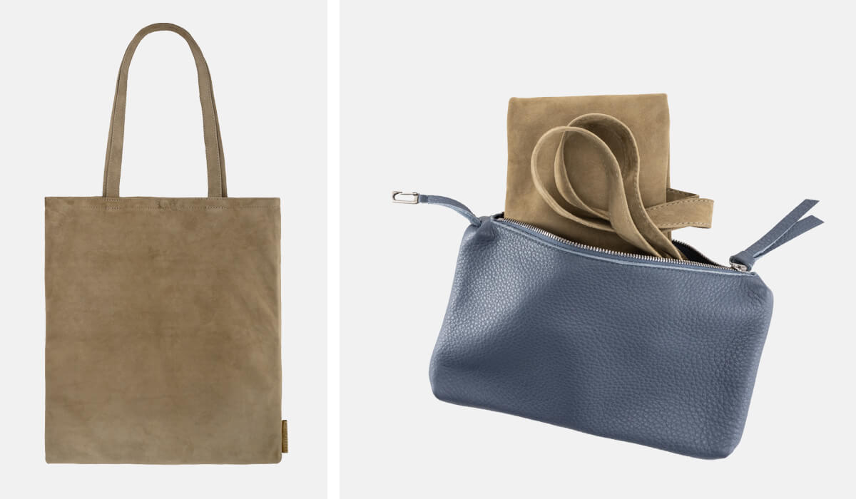 Einkaufsbeutel aus Veloursleder