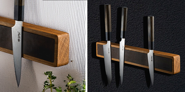 Magnetleiste Messer, Messerleiste Leder Holz, Messeraufbewahrung Leder, Wunschleder